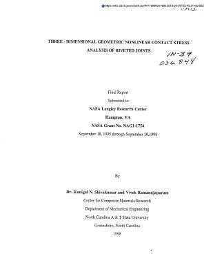 Read Online Three-Dimensional Geometric Nonlinear Contact Stress Analysis of Riveted Joints - National Aeronautics and Space Administration | ePub