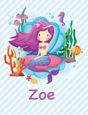 Read Online Zoe: Mermaid Notebook for Girls 8.5x11 Wide Ruled Blank Lined Journal Personalized Diary Gift -  | ePub