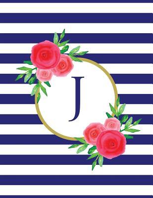 Read Navy and White Striped Coral Floral Monogram Journal with Letter J - D H Art Press file in PDF