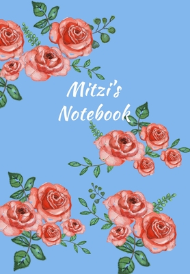 Read Online Mitzi's Notebook: Personalized Journal - Garden Flowers Pattern. Red Rose Blooms on Baby Blue Cover. Dot Grid Notebook for Notes, Journaling. Floral Watercolor Design with First Name -  file in PDF